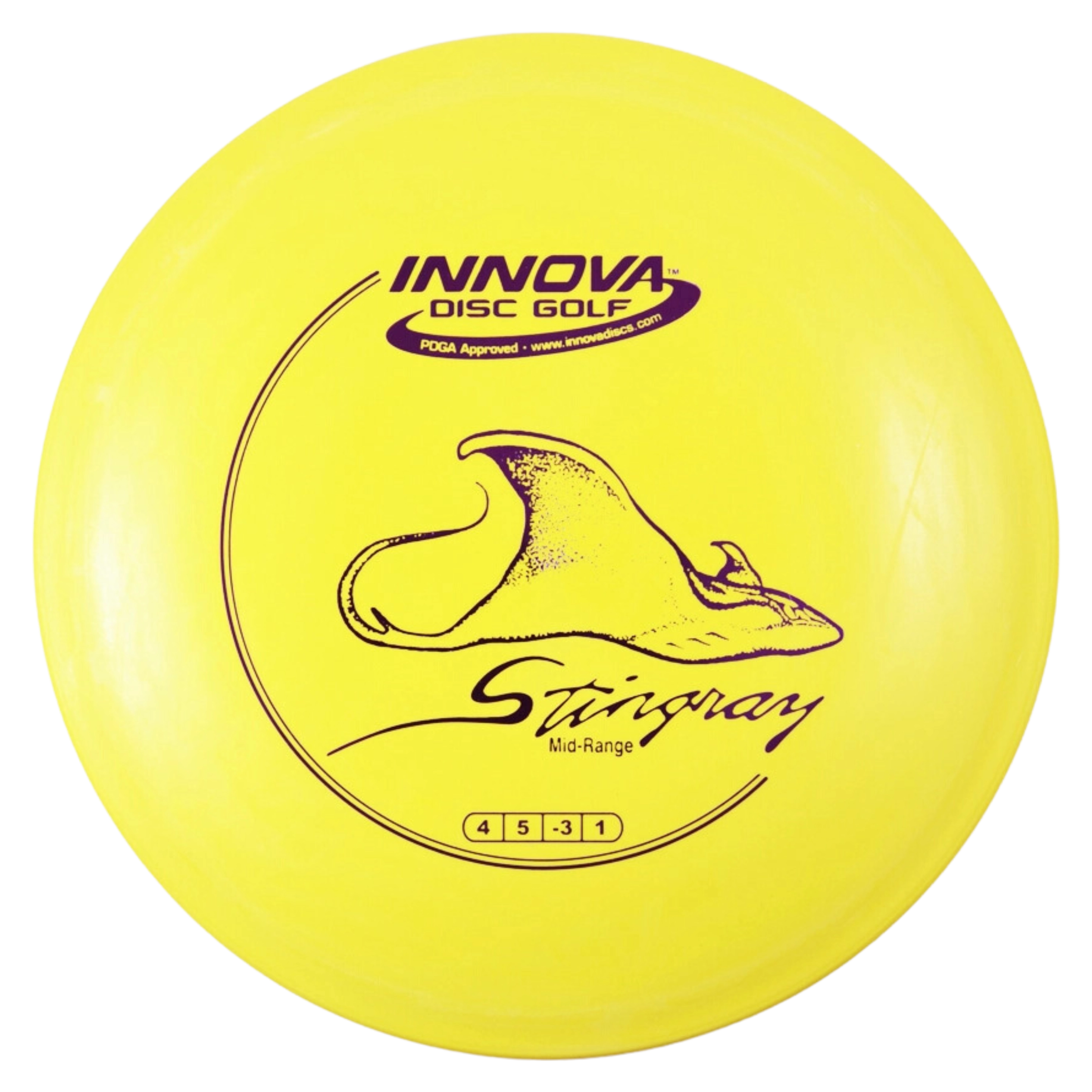 Yellow Innova DX Stingray Mid-Range Disc Golf Disc